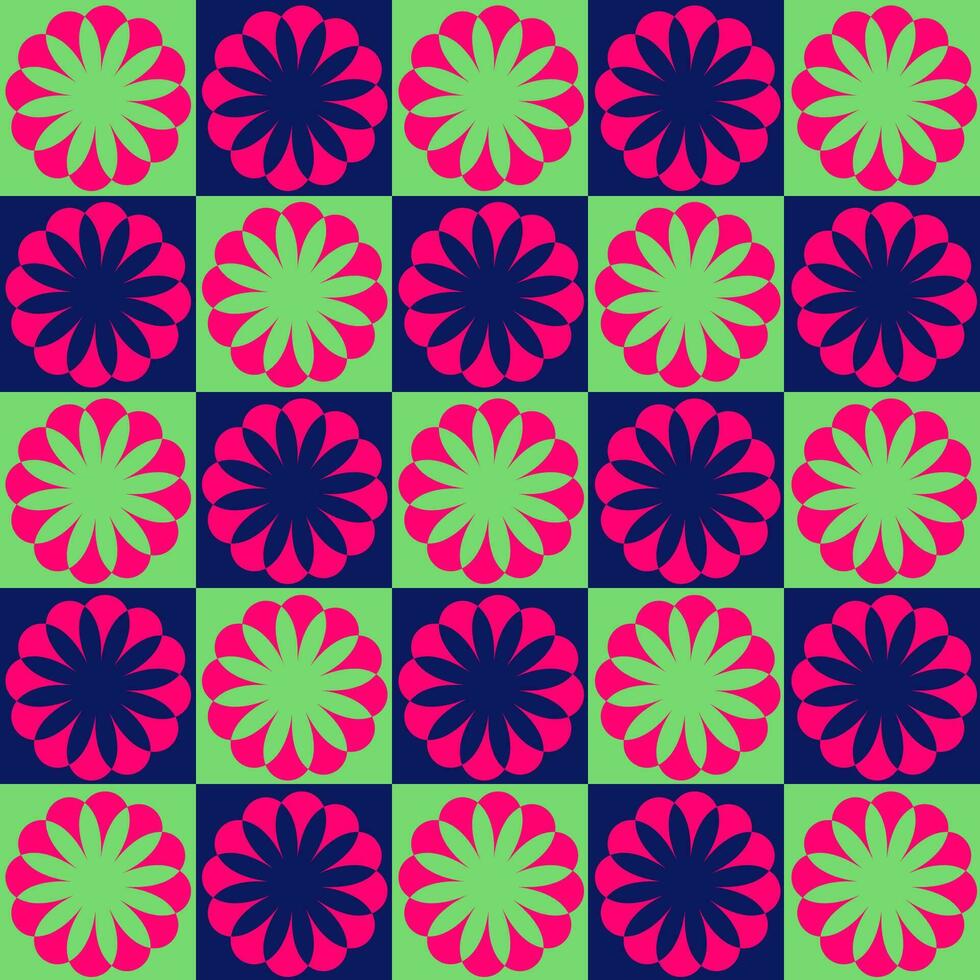 Flower pattern. Abstract geometric pattern with small squares. Design element for web banners, posters, cards, wallpapers, backdrops, panels Vector illustration.