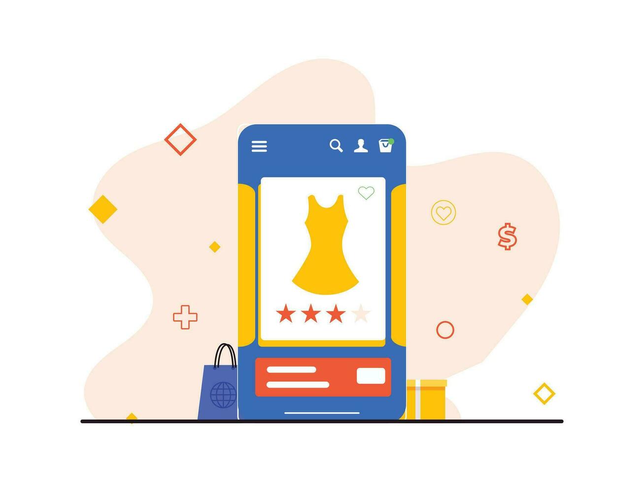 product rating e-commerce flat concept design vector