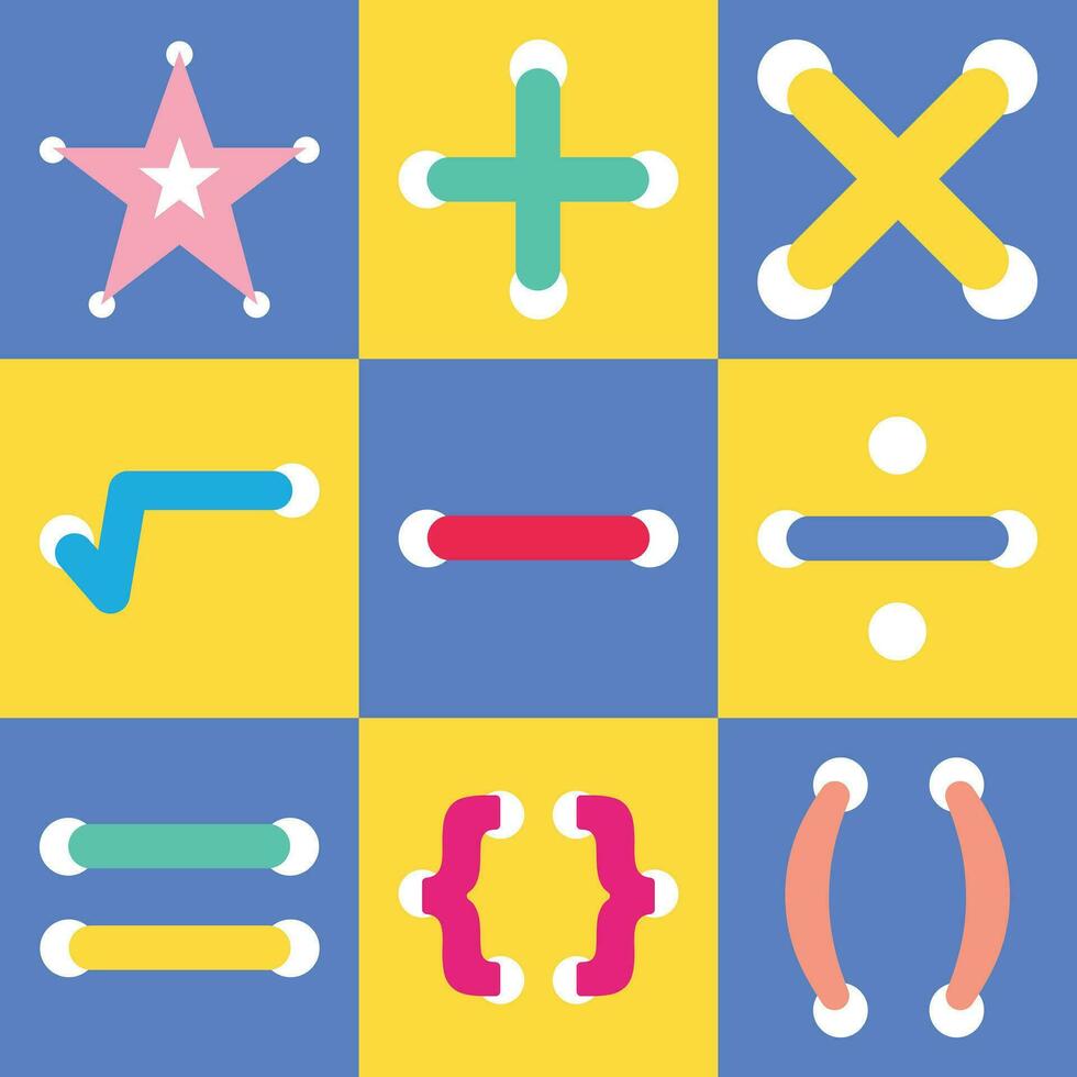 Set of colourful educational flat icon vector