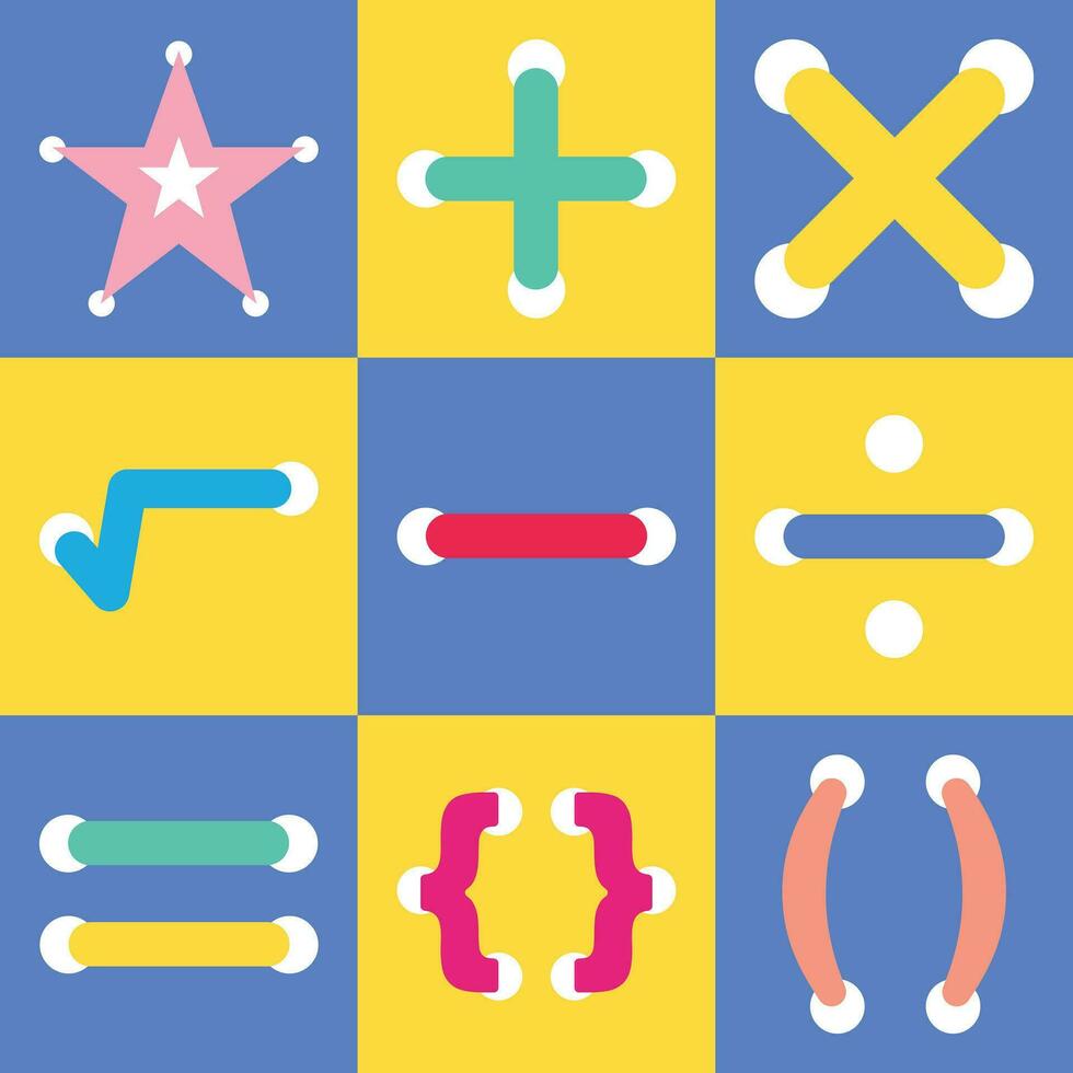 conjunto de vistoso educativo plano icono vector