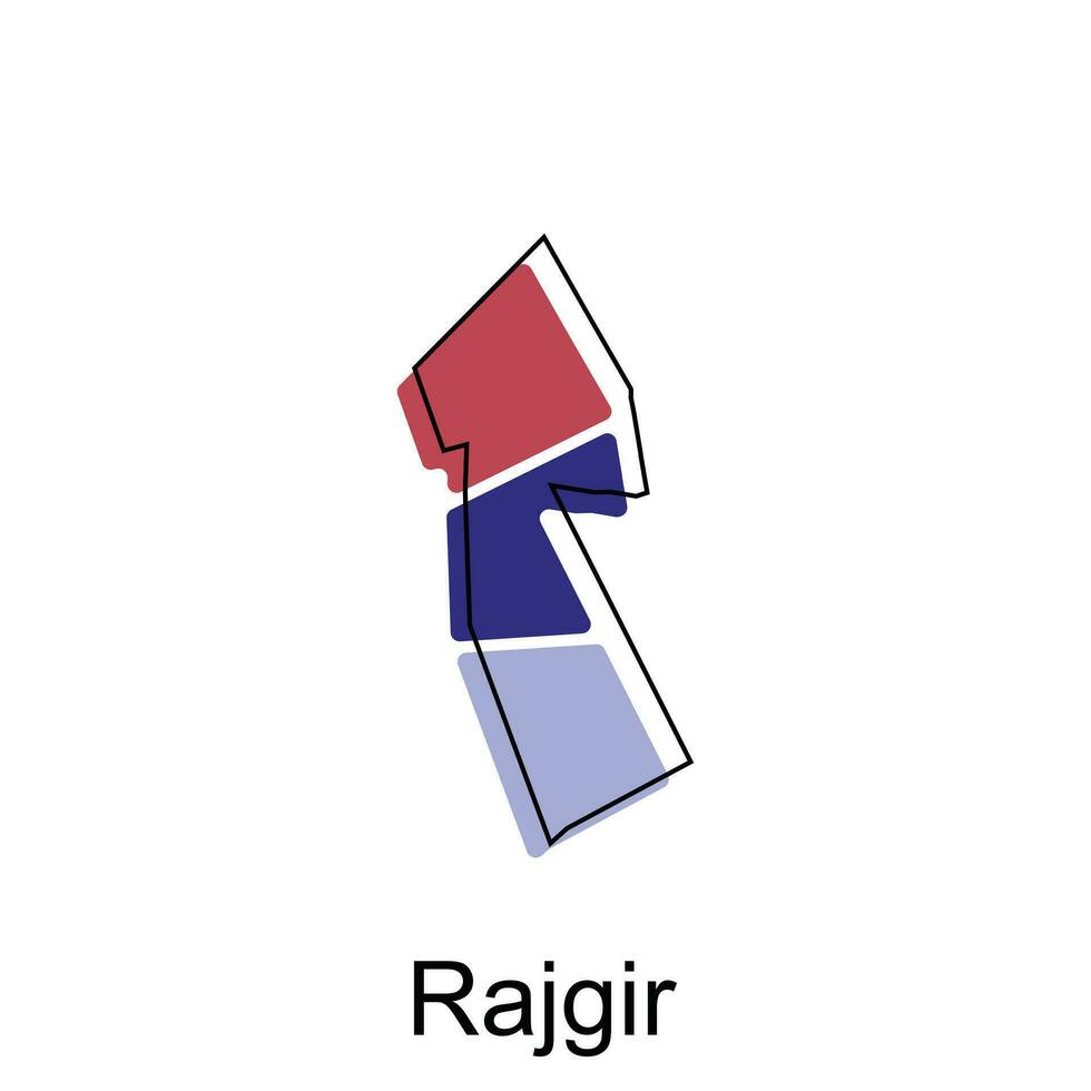Rajgir City of India Country map vector illustration design template, vector with outline graphic sketch style on white background