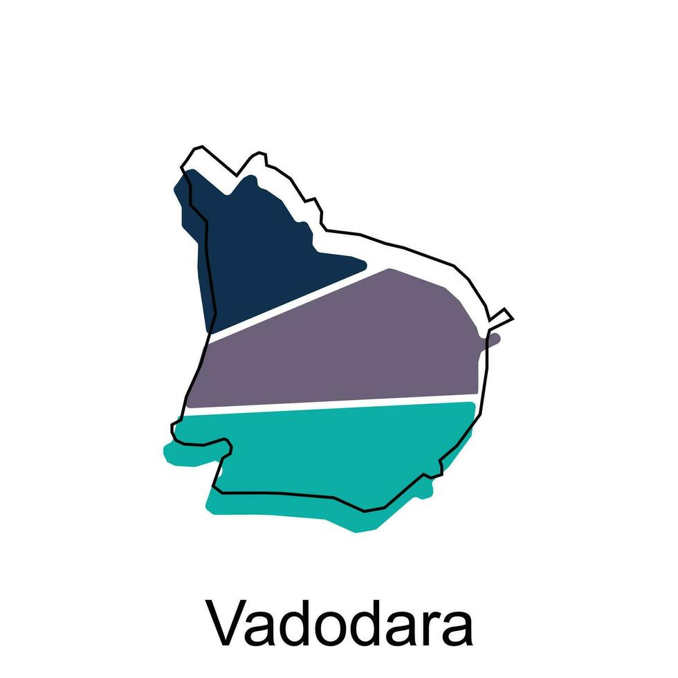 vadodara mapa. vector mapa de el India país. fronteras de para tu infografía. vector ilustración diseño modelo