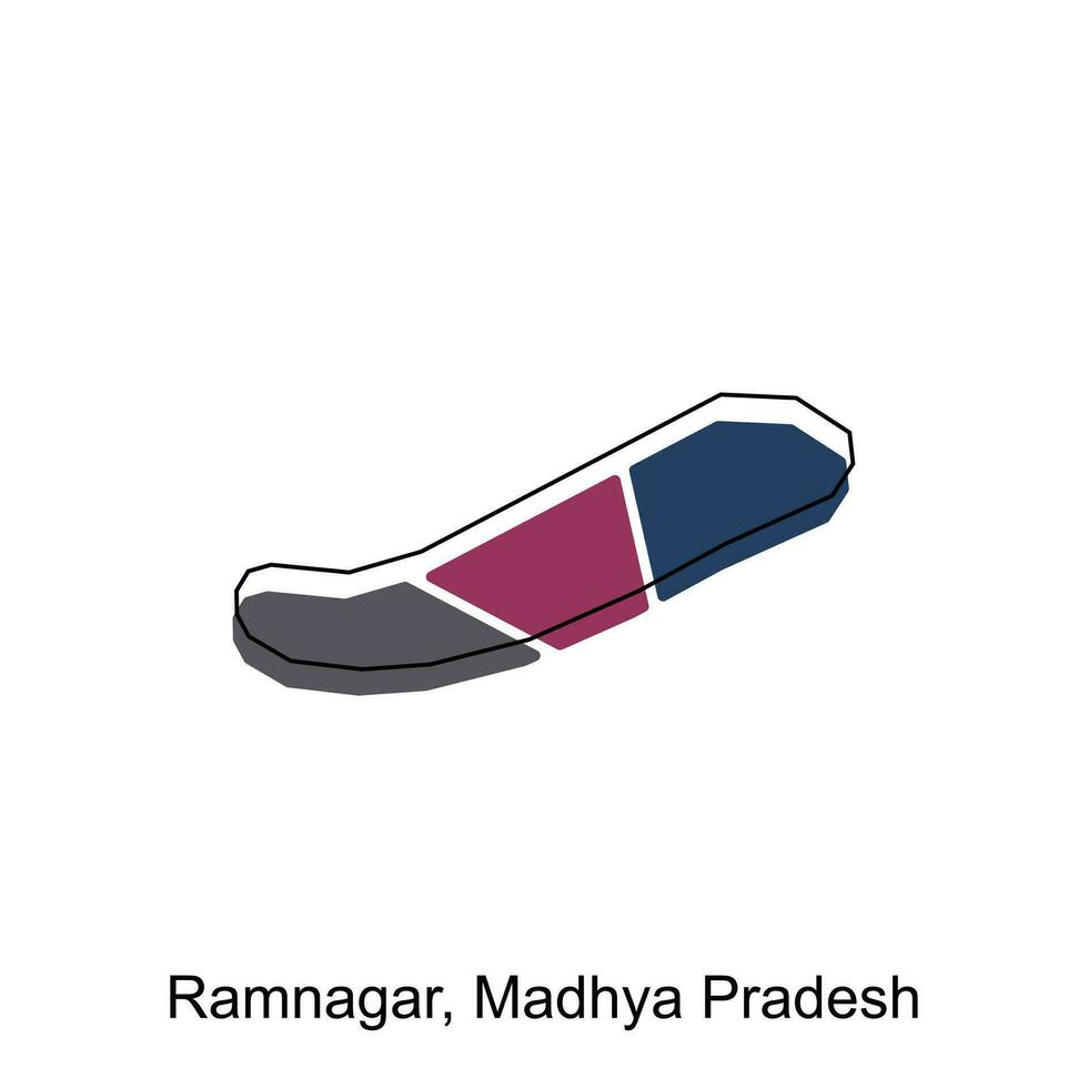 mapa de ramanagar, madhya Pradesh ciudad moderno describir, alto detallado ilustración vector diseño modelo