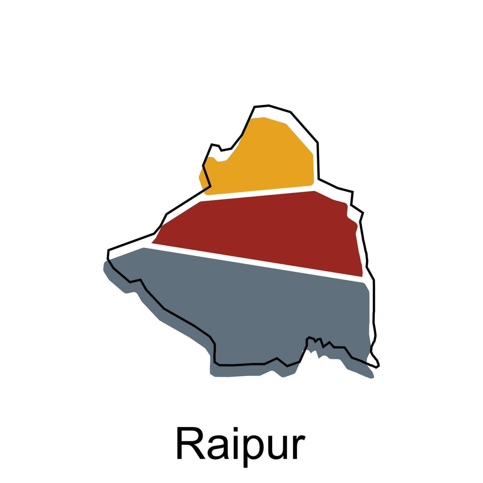 map of Raipur City modern outline, High detailed illustration vector