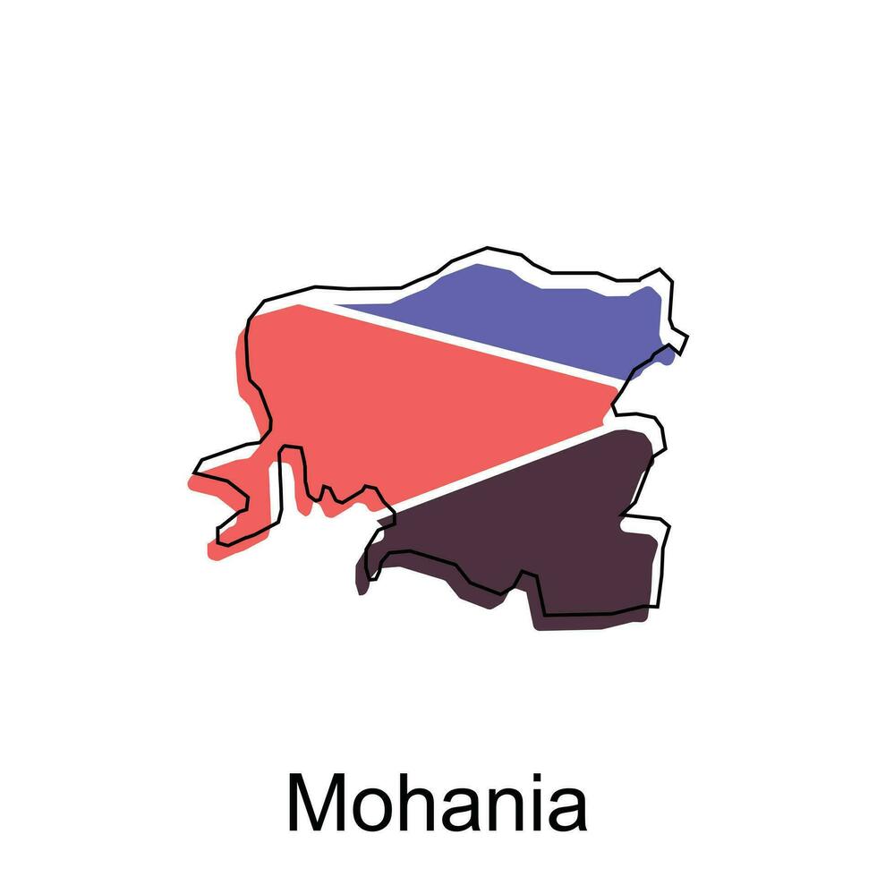 Mohania City of India Country map vector illustration design template, vector with outline graphic sketch style on white background