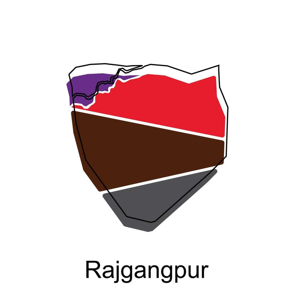 Rajgangpur ciudad de India país mapa vector ilustración diseño plantilla, vector con contorno gráfico bosquejo estilo en blanco antecedentes