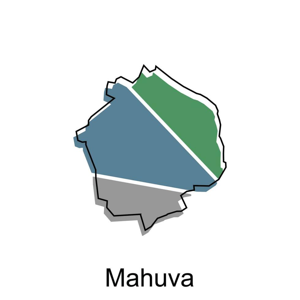 Map Of Mahuva City Modern Simple Geometric, illustration vector design template