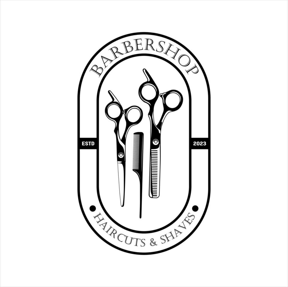 barbería logo vector diseño. barbería ilustración logo simple.