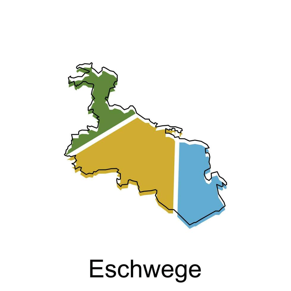 Eschwege City of German map vector illustration, vector template with outline graphic sketch style isolated on white background