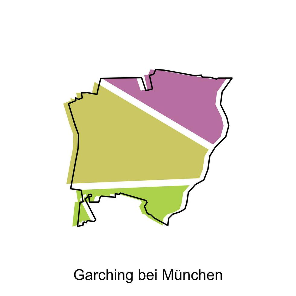 map of Garching Bei Munchen design template, geometric with outline illustration design vector