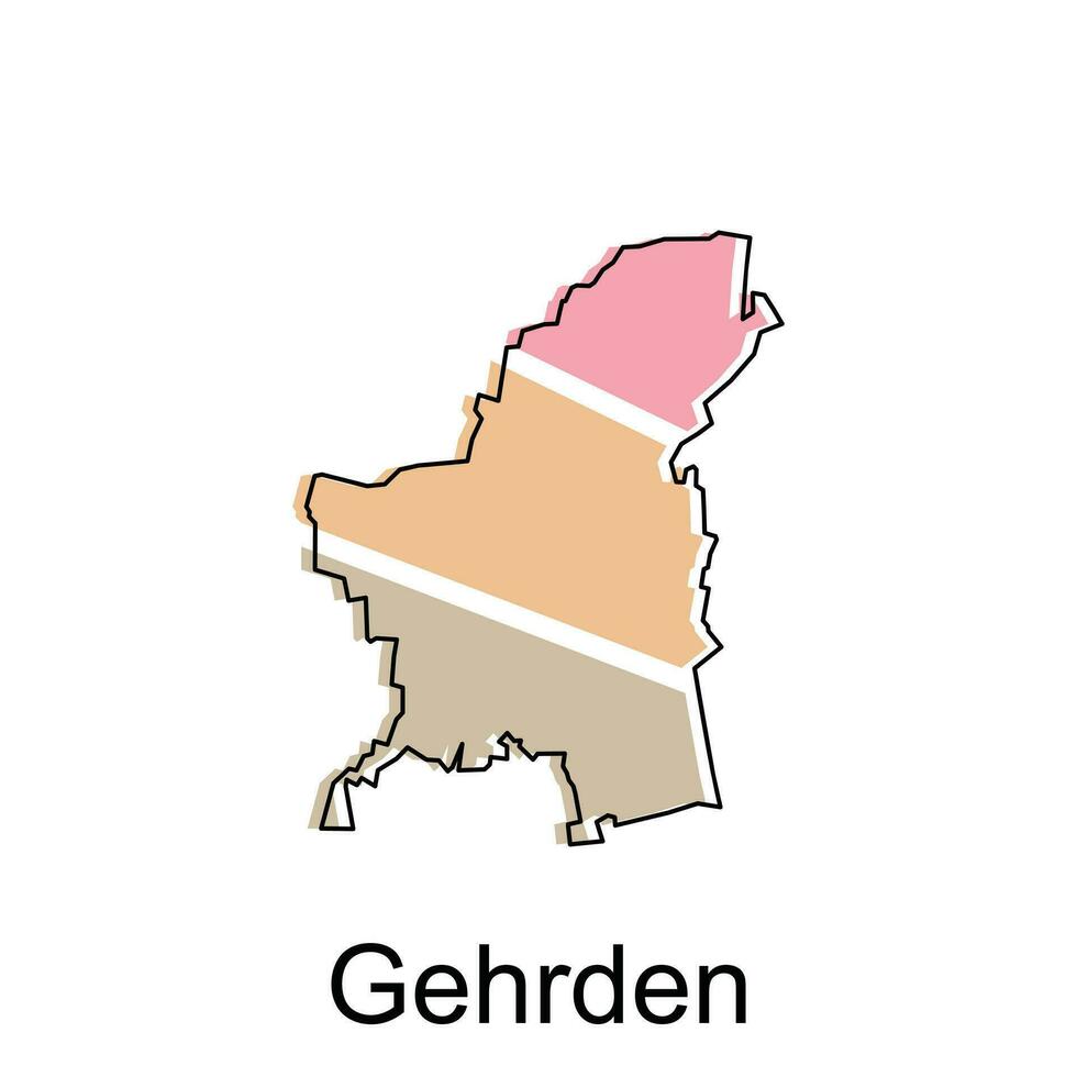 gehrden ciudad de Alemania mapa vector ilustración, vector modelo con contorno gráfico bosquejo estilo aislado en blanco antecedentes