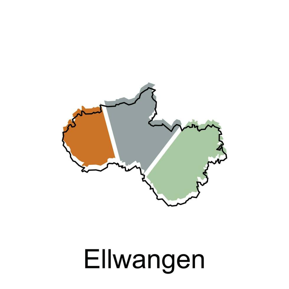 vector map of Ellwangen modern outline, High detailed vector illustration Design Template