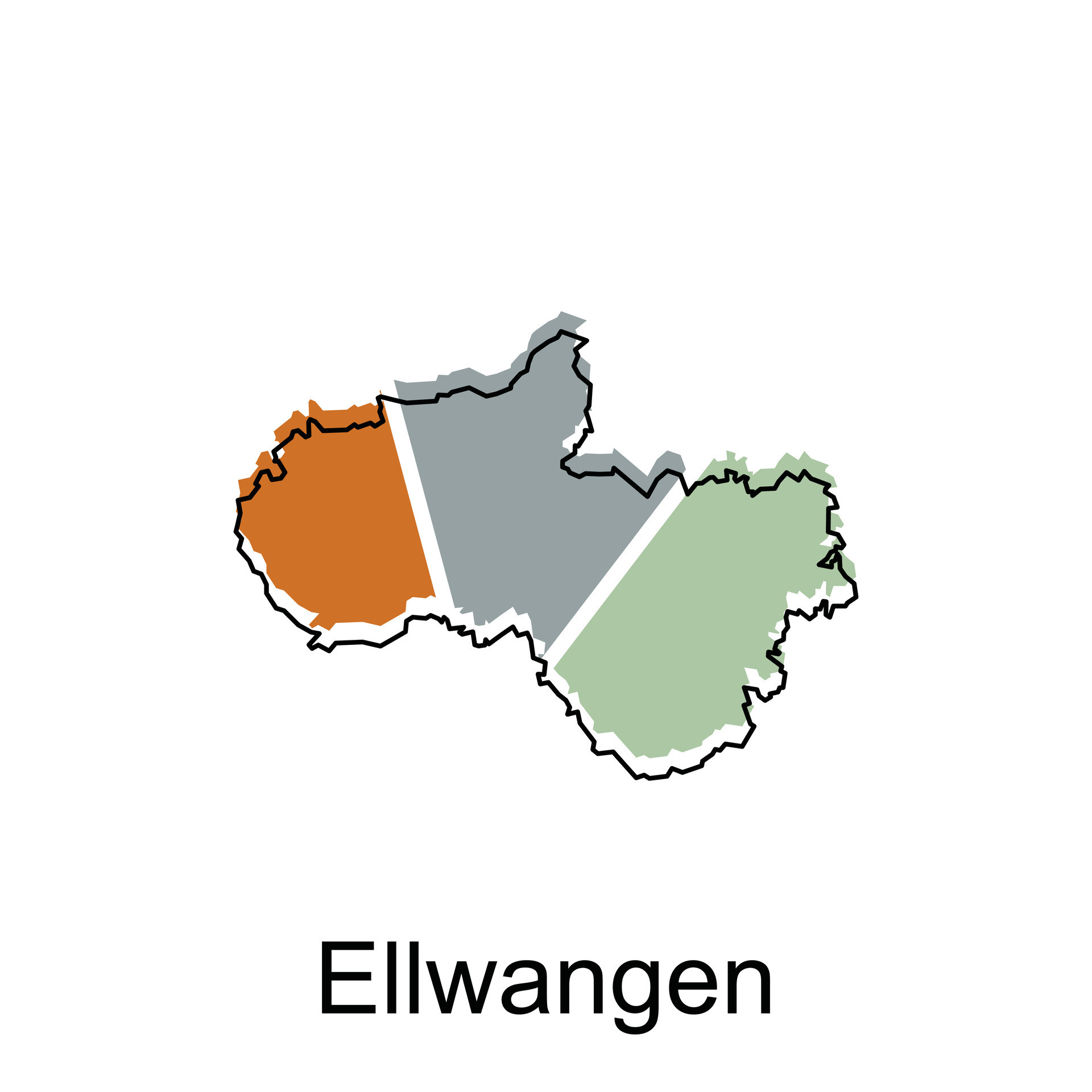 vector map of Ellwangen modern outline, High detailed vector