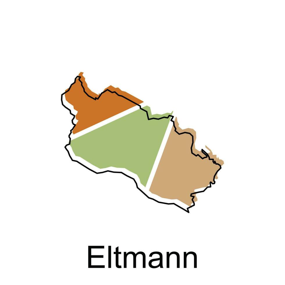 eltmann ciudad de alemán mapa vector ilustración, vector modelo con contorno gráfico bosquejo estilo aislado en blanco antecedentes