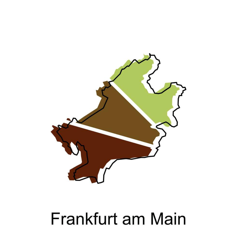 Frankfurt Am Main City of German map vector illustration, vector template with outline graphic sketch style isolated on white background