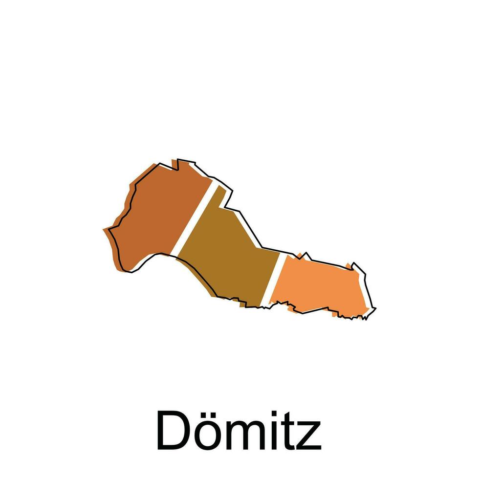 Map of Domitz colorful geometric outline design, World map country vector illustration template