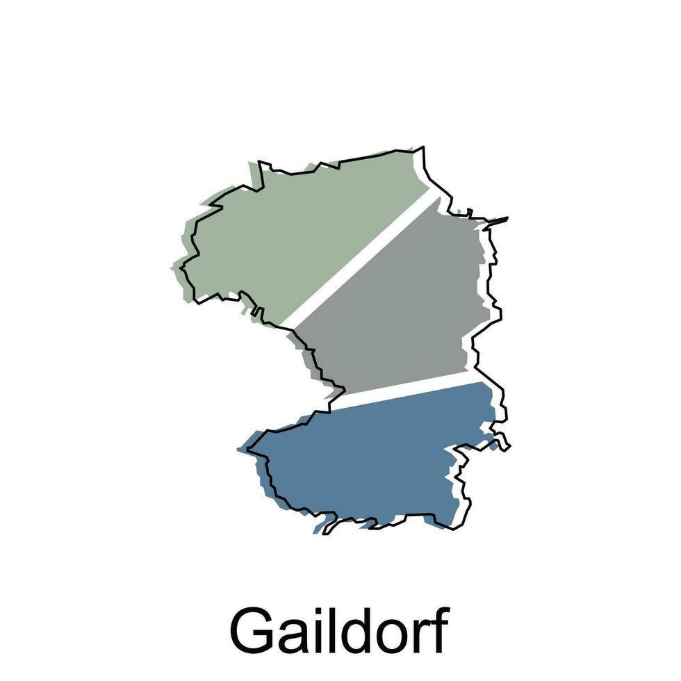 map of Gaildorf design template, geometric with outline illustration design vector