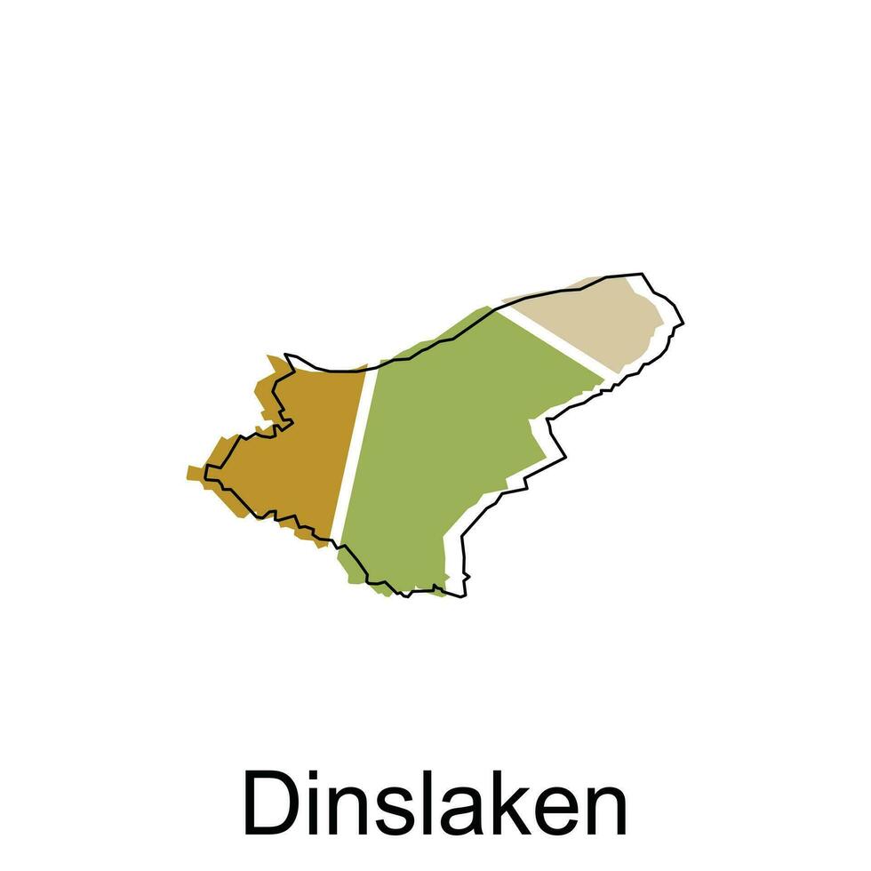 mapa de dinslaken nacional fronteras, importante ciudades, mundo mapa país vector ilustración diseño modelo