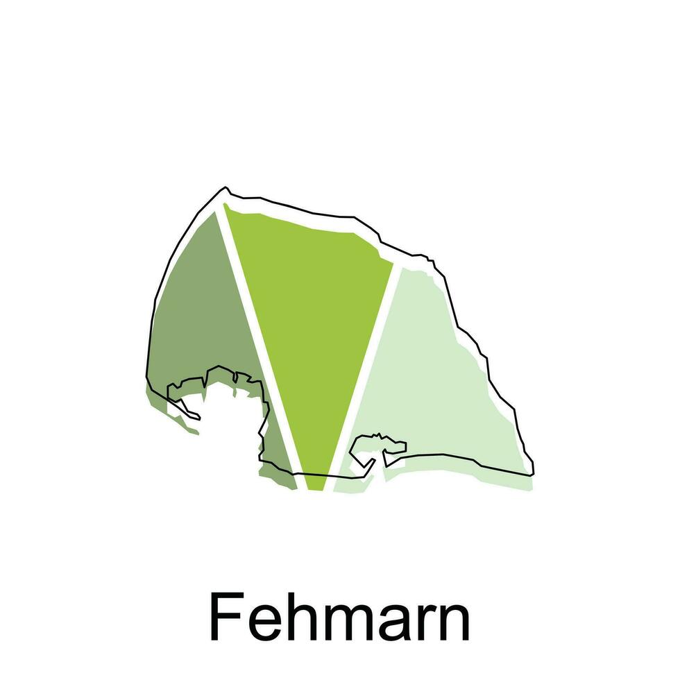 fehmarn ciudad de alemán mapa vector ilustración, vector modelo con contorno gráfico bosquejo estilo aislado en blanco antecedentes