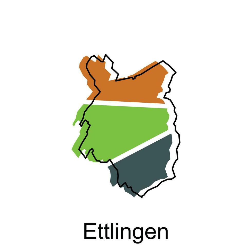 vector mapa de ettlingen moderno describir, alto detallado vector ilustración diseño modelo