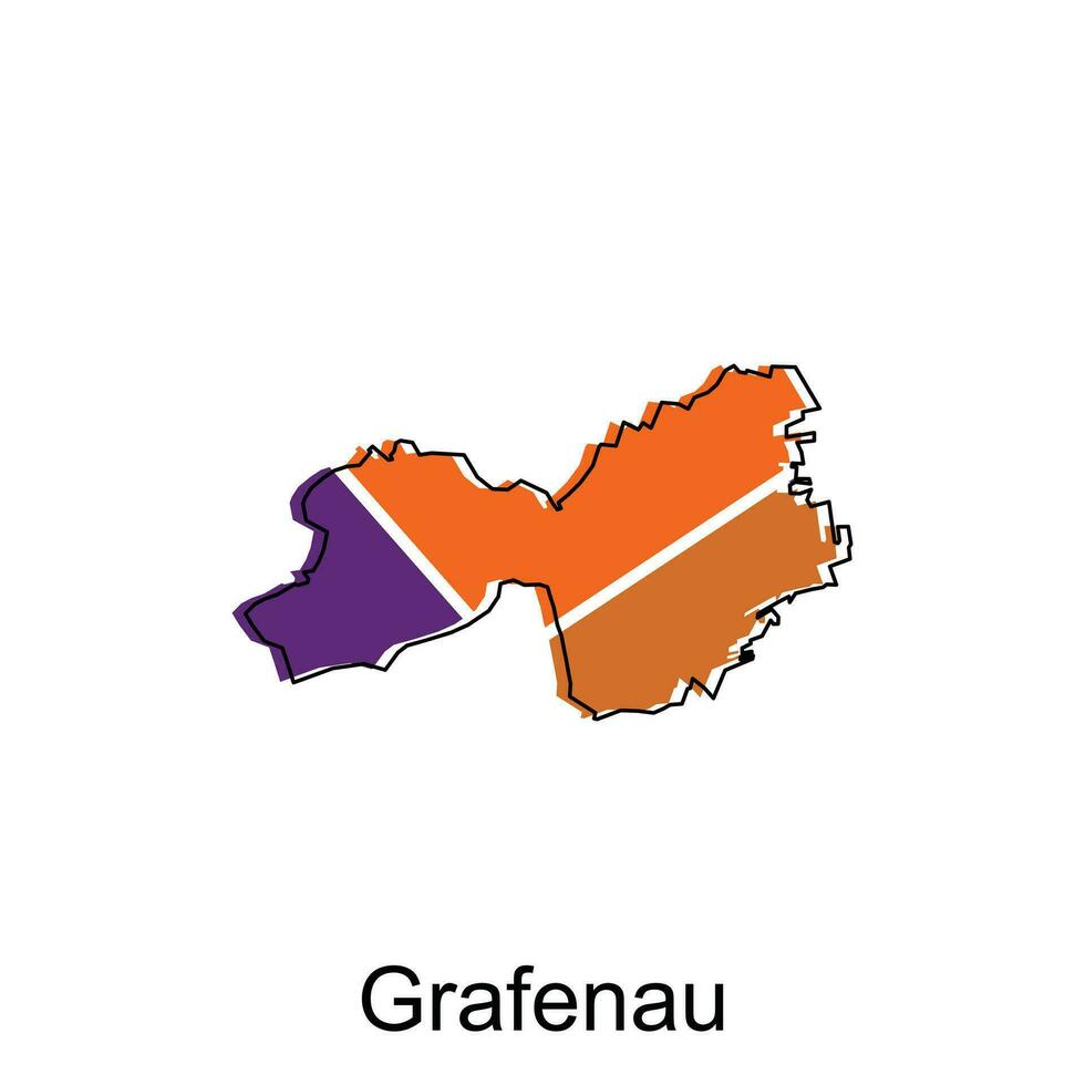 mapa de Grafenau geométrico vector diseño plantilla, nacional fronteras y importante ciudades ilustración