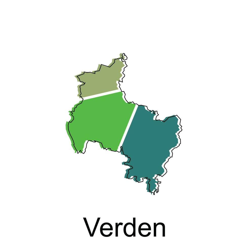 map of Verden modern outline, High detailed vector illustration Design Template, suitable for your company