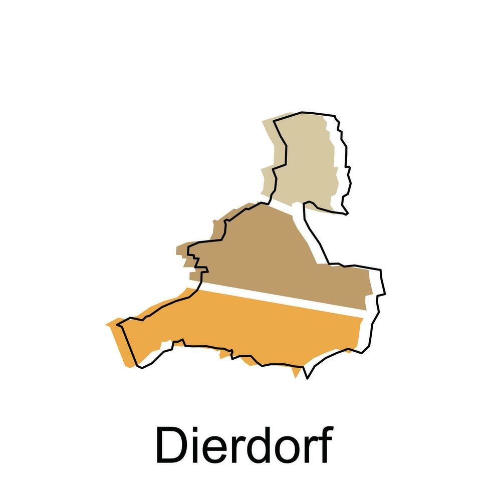 mapa de dierdorf nacional fronteras, importante ciudades, mundo mapa país vector ilustración diseño modelo