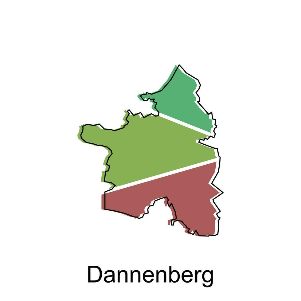 mapa de dannenberg vistoso geométrico contorno diseño, mundo mapa país vector ilustración modelo