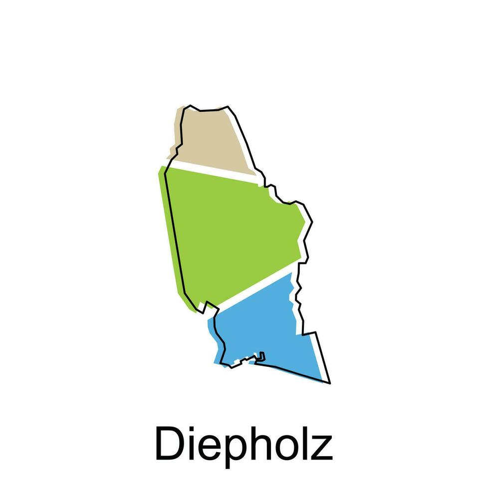 mapa de diepholz vistoso geométrico contorno diseño, mundo mapa país vector ilustración modelo