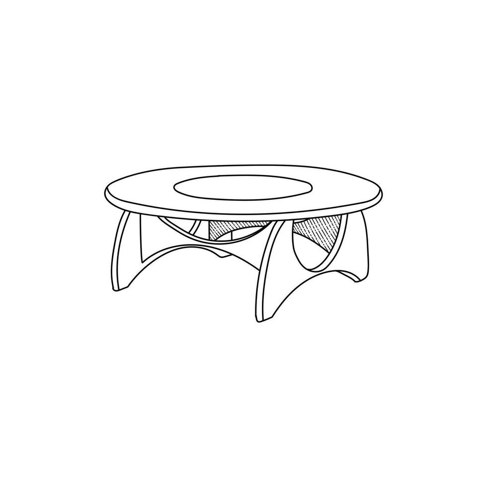 Coffee Table Icon Furniture Logo Design Vector Template Illustration