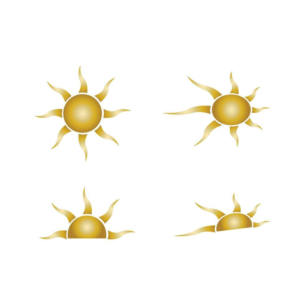 set of sun icons isolated on white background vector