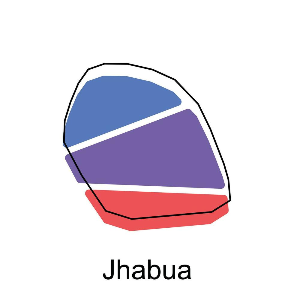mapa de jhabua ciudad moderno sencillo geométrico, ilustración vector diseño modelo