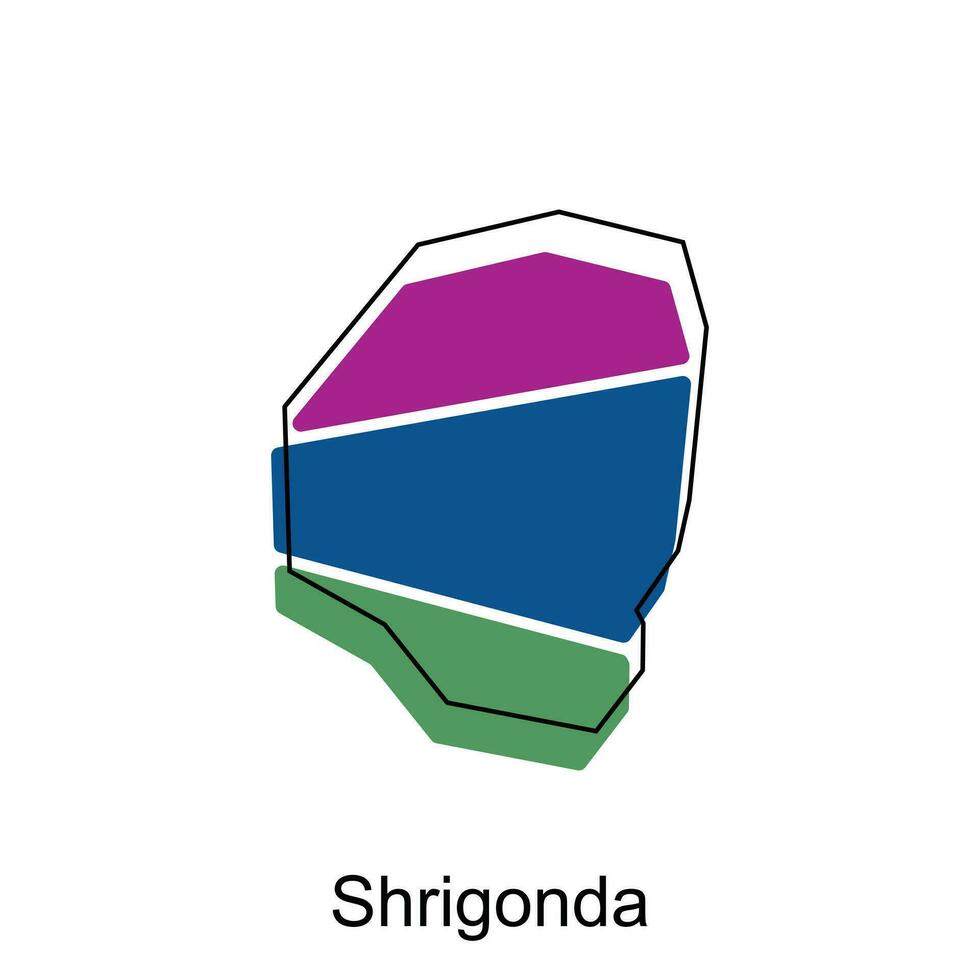 map of Shrigonda colorful geometric modern outline, High detailed vector  illustration vector Design Template, suitable for your company
