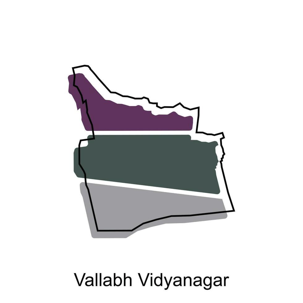 vallabh vidyanagar mapa. vector mapa de el India país. fronteras de para tu infografía. vector ilustración diseño modelo