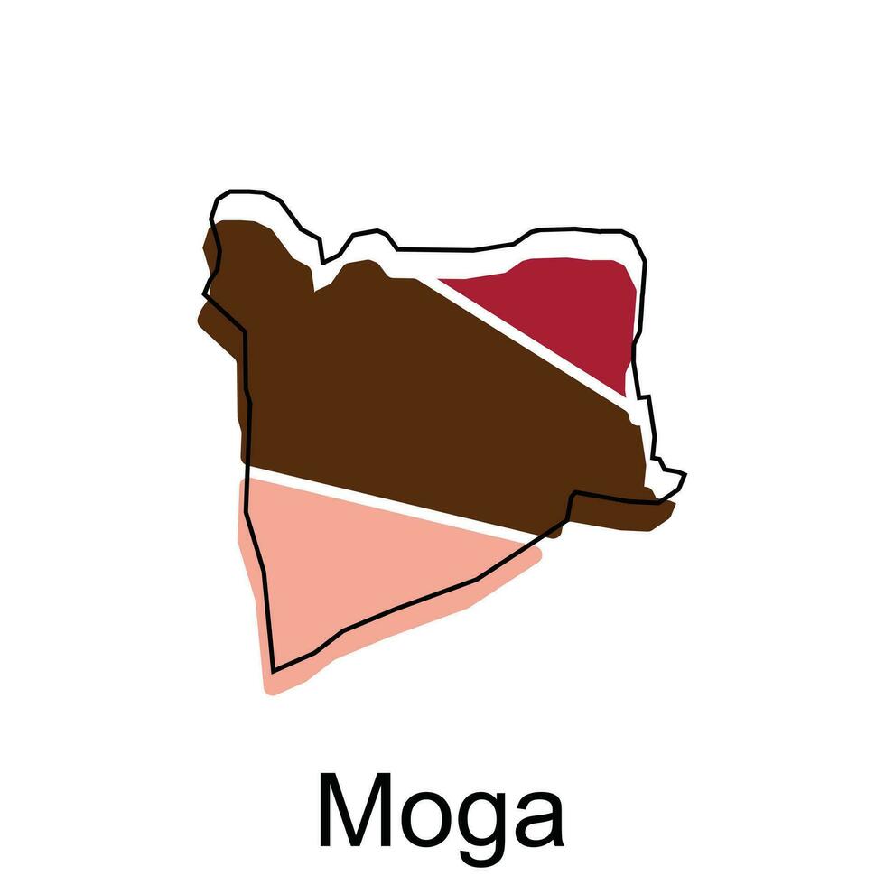 map of Moga City modern outline, High detailed illustration vector Design Template