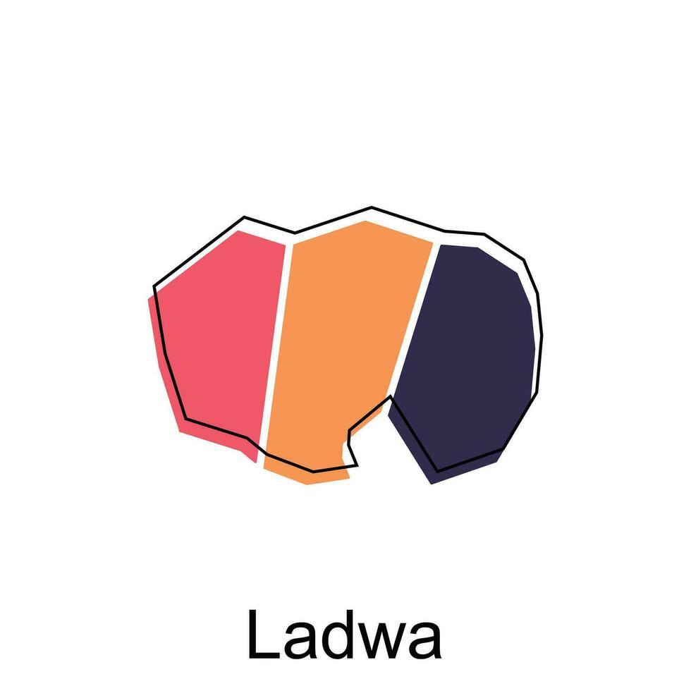 Map Of Ladwa City Modern Simple Geometric, illustration vector design template