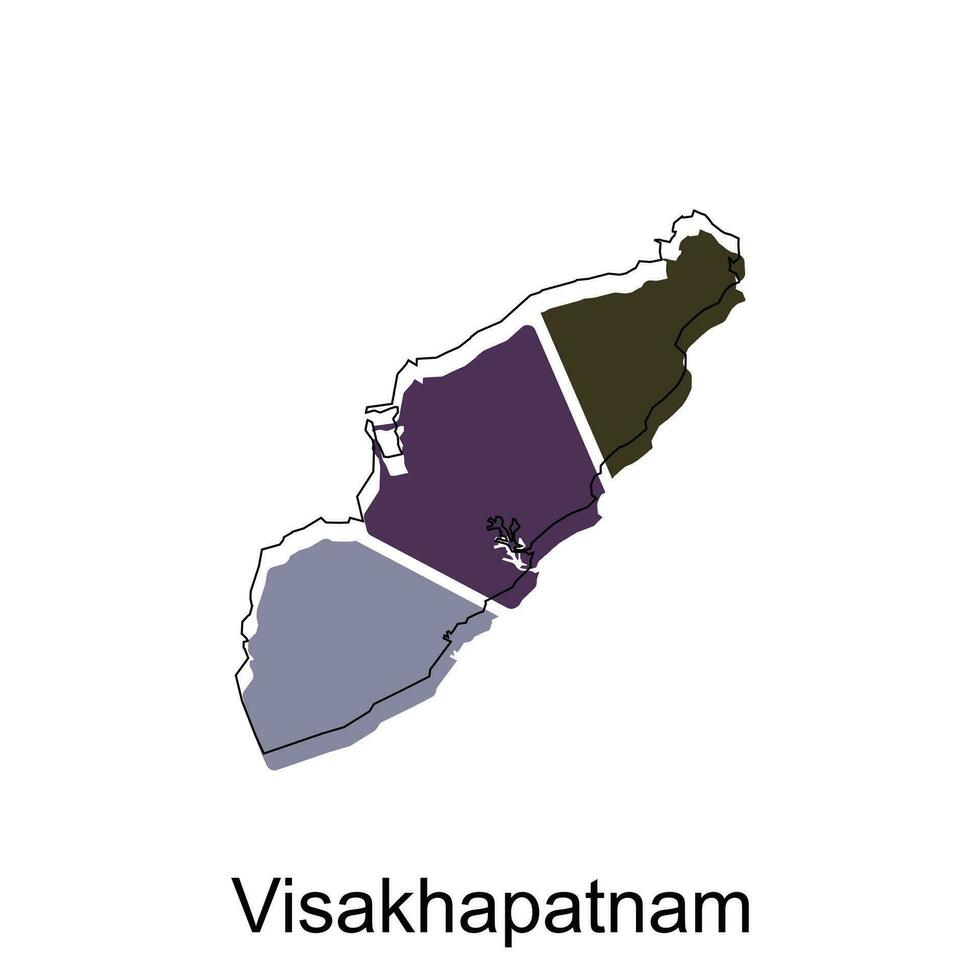 Visakhapatnam map. vector map of the India Country. Borders of for your infographic. Vector illustration design template
