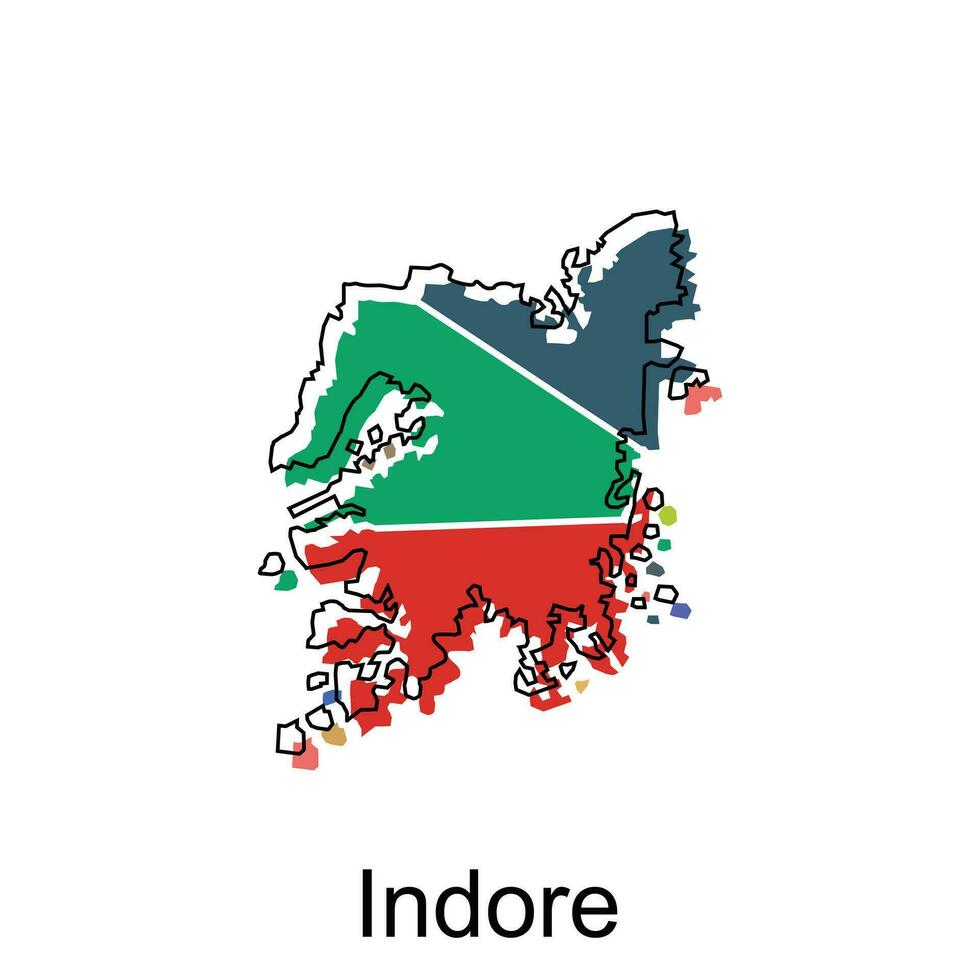 Map Of Indore City Modern Simple Geometric, illustration vector design template