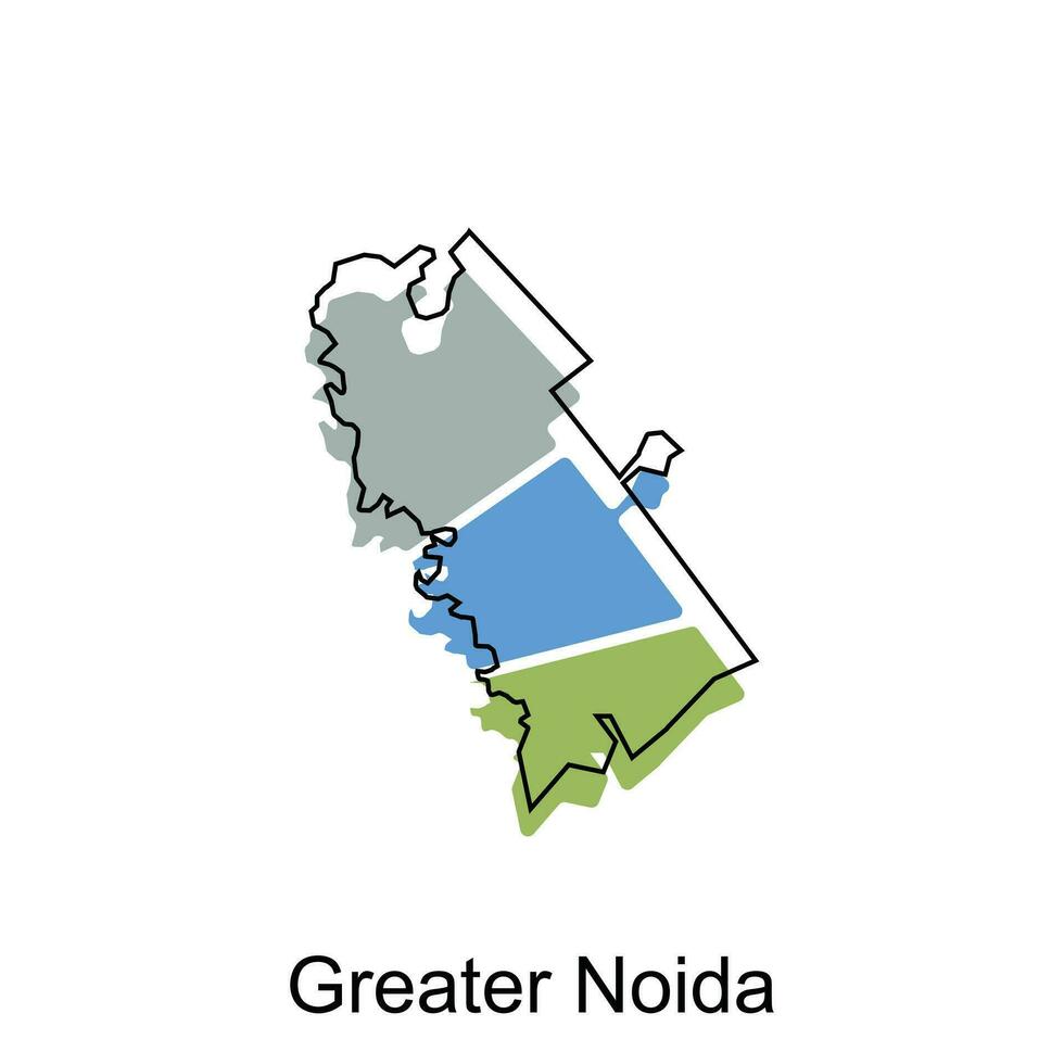 Map of Greater Noida modern outline, High detailed vector illustration Design Template, suitable for your company