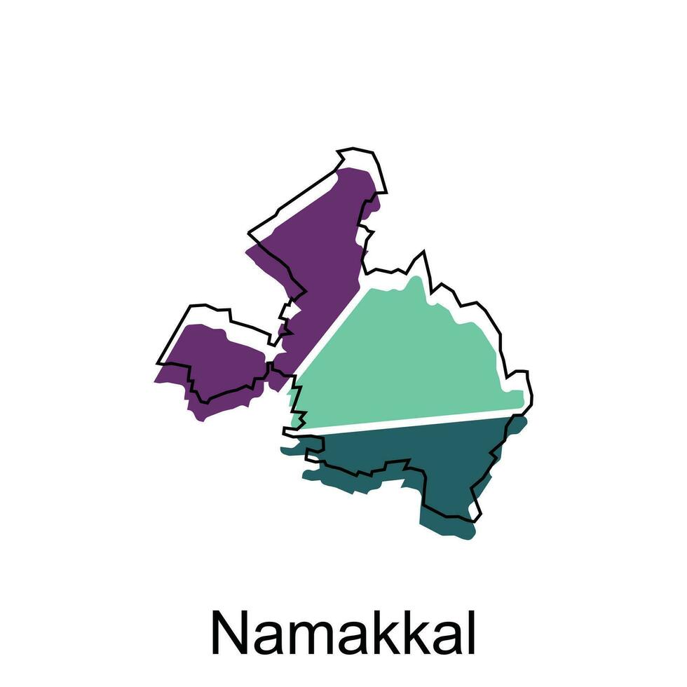 Map of Namakkal World Map International vector template with outline, graphic sketch style isolated on white background
