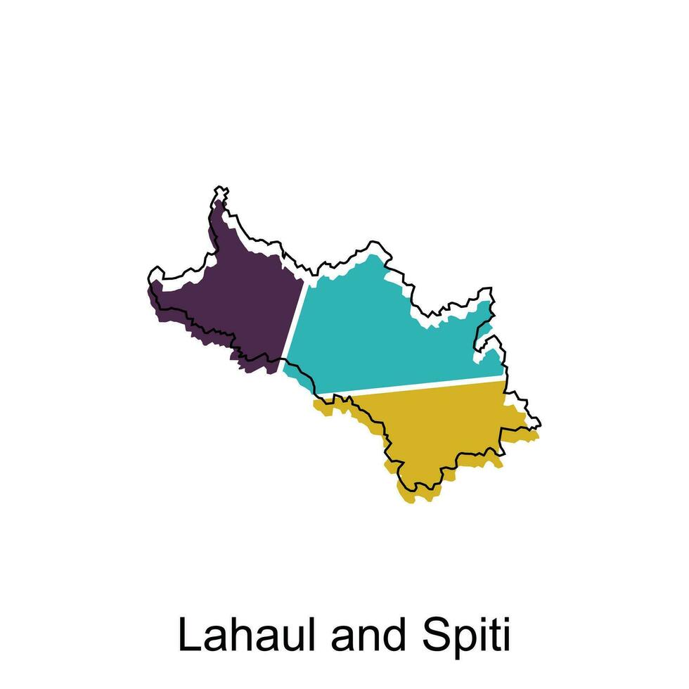 mapa de lahaul y spiti ciudad moderno sencillo geométrico, ilustración vector diseño modelo