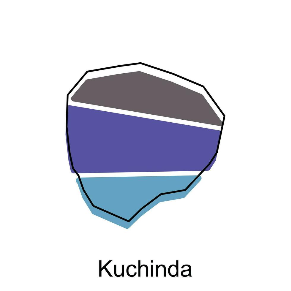 Map Of Kuchinda City Modern Simple Geometric, illustration vector design template