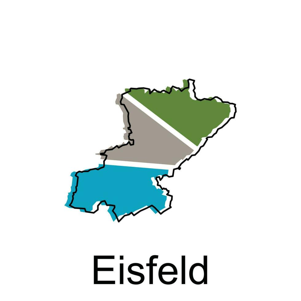 Eisfeld ciudad de alemán mapa vector ilustración, vector modelo con contorno gráfico bosquejo estilo aislado en blanco antecedentes