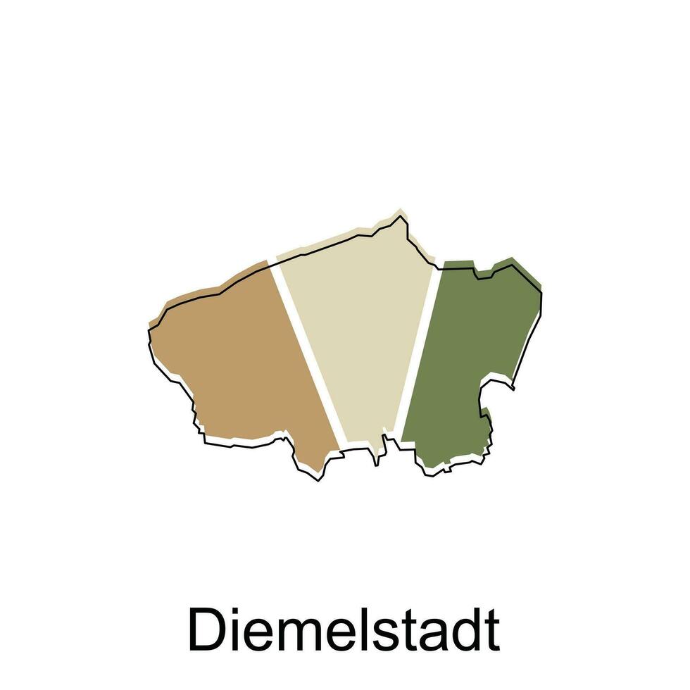 map of Diemelstadt national borders, important cities, World map country vector illustration design template