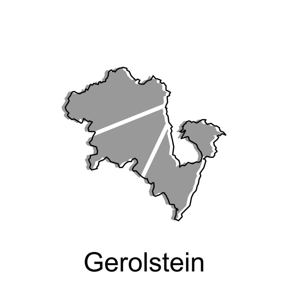 map of Gerolstein design template, geometric with outline illustration design vector