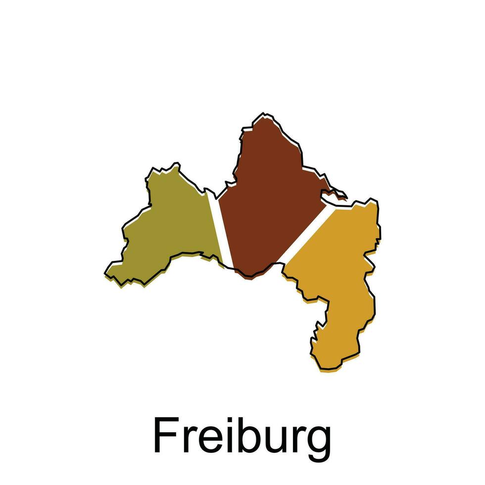 vector map of Freiburg modern outline, High detailed vector illustration Design Template