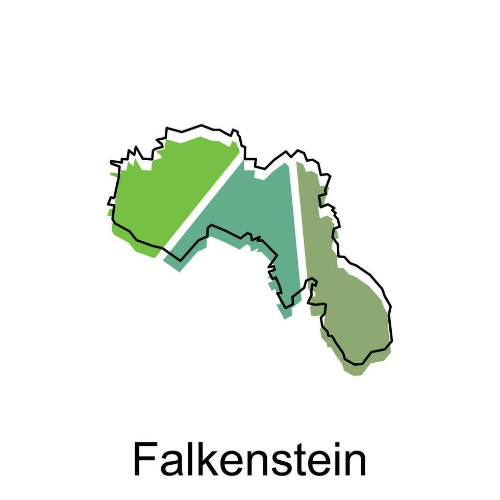 vector map of Falkenstein modern outline, High detailed vector illustration Design Template