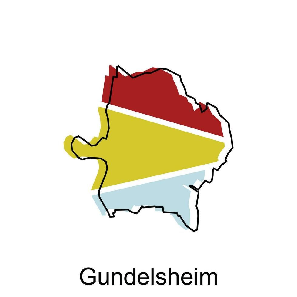 map of Gundelsheim modern outline, High detailed vector illustration Design Template, suitable for your company