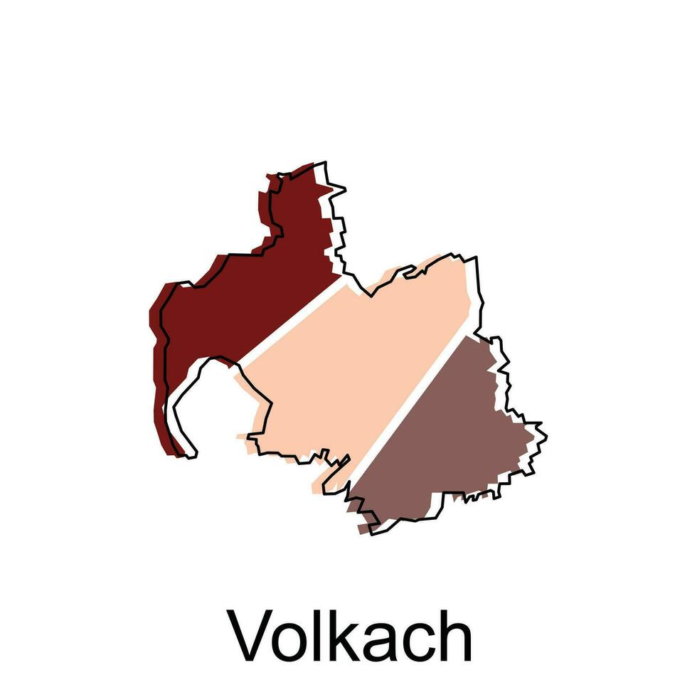 mapa de Volkach geométrico vector diseño plantilla, nacional fronteras y importante ciudades ilustración