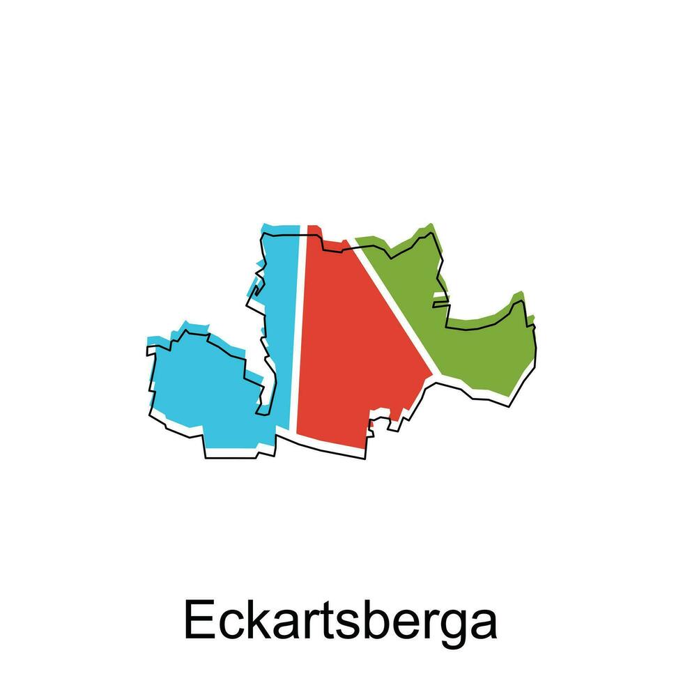 Map of Eckartsberga colorful geometric outline design, World map country vector illustration template